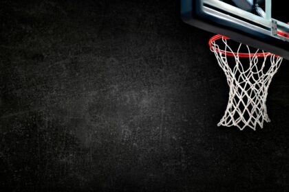 basketball hoop on black background
