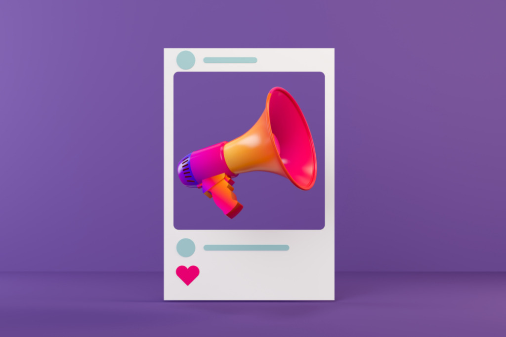 Megaphone Social media concept