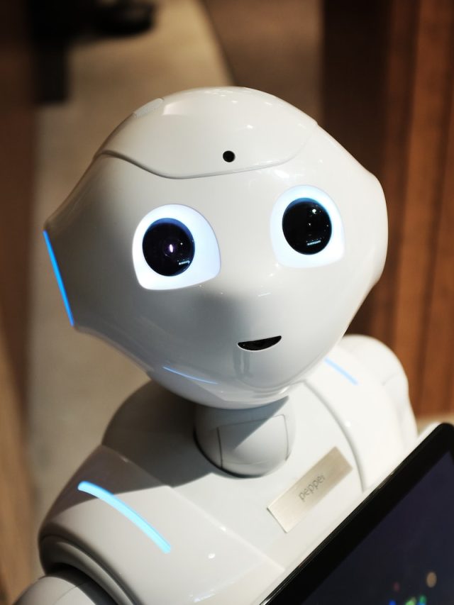 white robot near brown wall