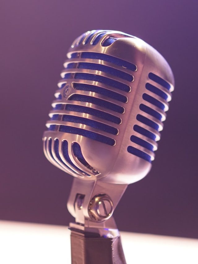 condenser microphone with black background