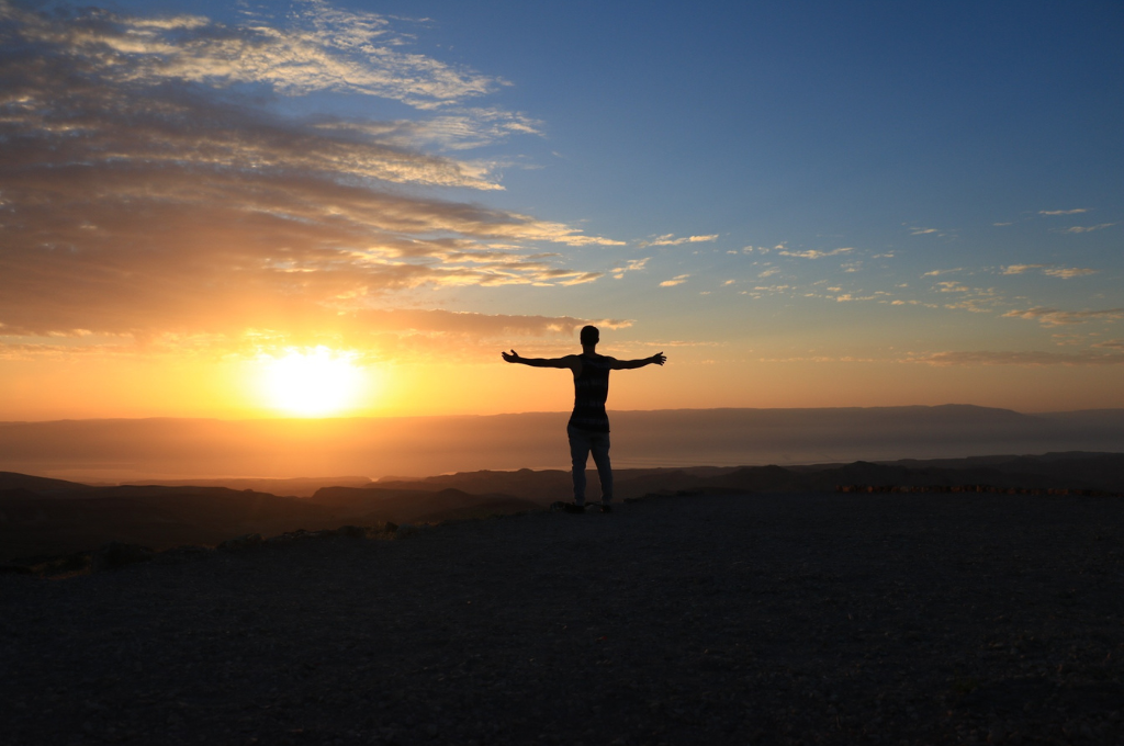 A man jumping