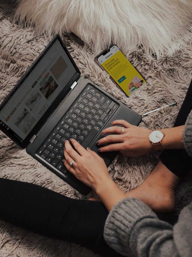 a person using a laptop