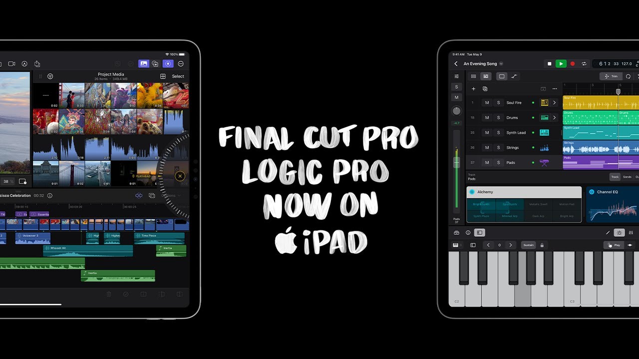 Apple-iPad-Final-Cut-Pro-Logic-Pro-Mobile-Editing-Professional-Editing-Apps-Multi-Touch-Gestures-Machine-Learning-M1-chip-A12-Bionic-chip.-