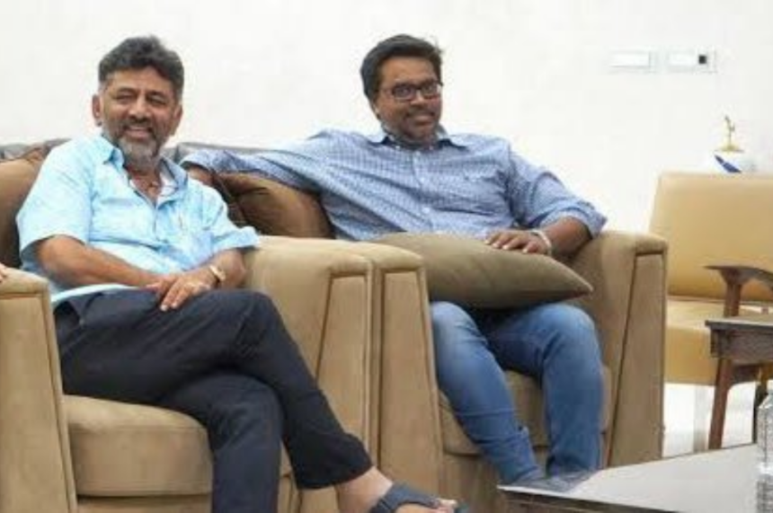 Sunil Kanugolu with DK Shivkumar