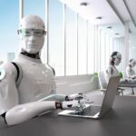 AI robot work in smart office