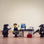 lego figures of thieves in bank