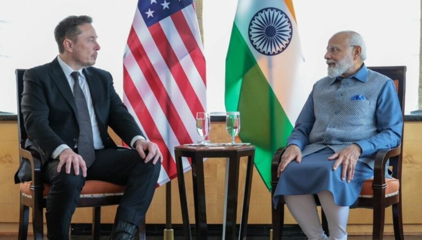 Elon Musk with Indian Prime Minister