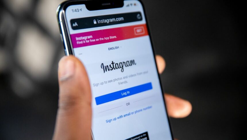 Instagram website on smartphone