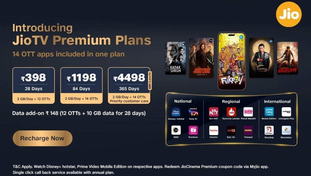 JIOTV Premium Plans