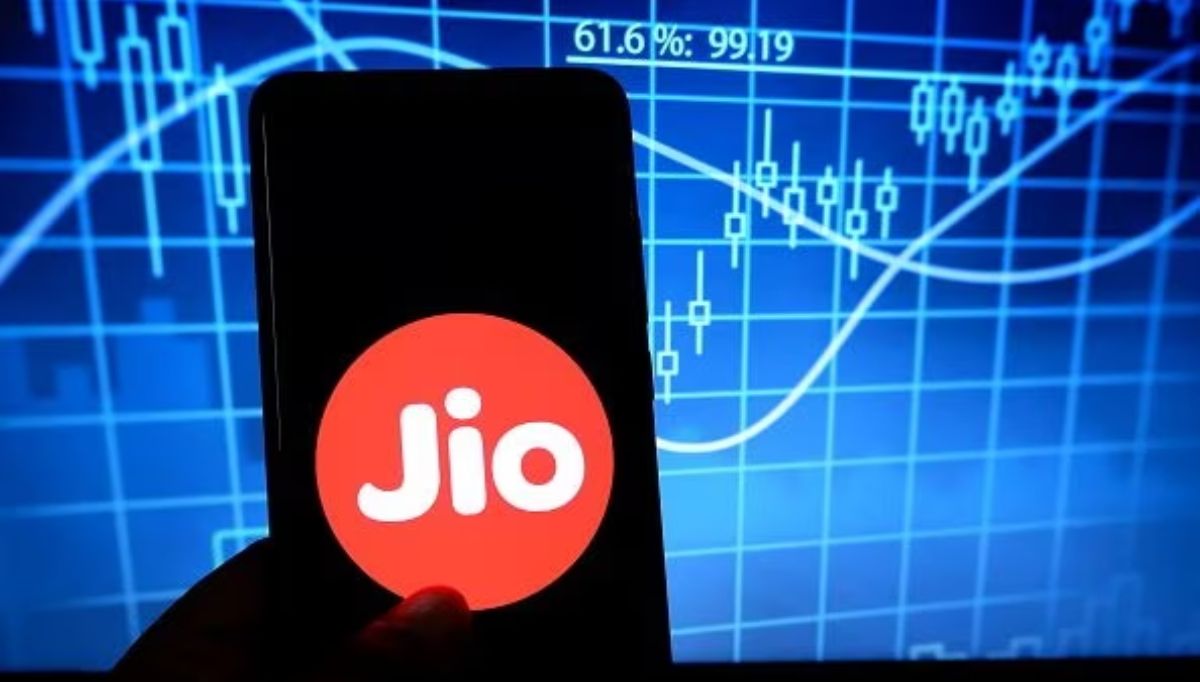 Jio phone and charts concept