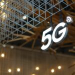 5G metal sign under wire construction