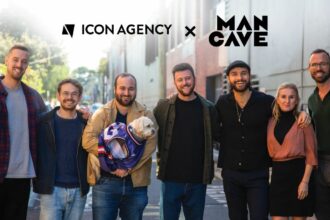 A few of the team from Icon and The Man Cave plus Sasha the dog in her new Man Cave basketball jersey.