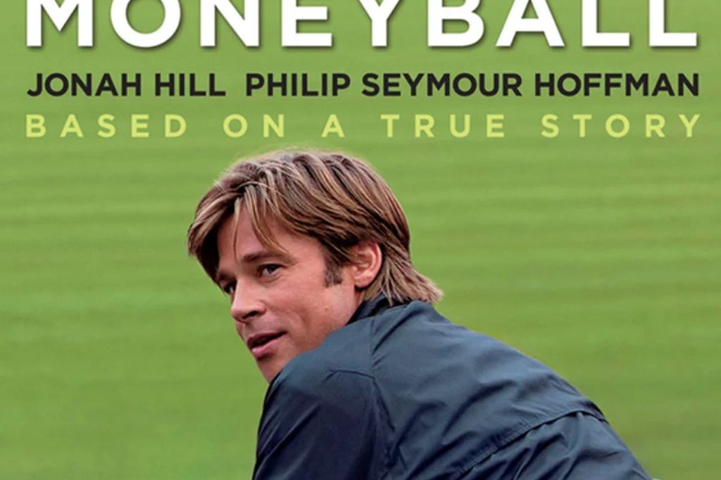 Billy Beane and Peter Brand analyzing players in 'Moneyball'