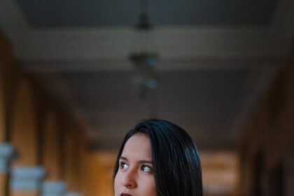 woman standing inside structure