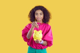 Girl learning financial literacy