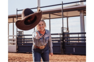 Ally Finlay in the famous red dirt arena in Mount Isa