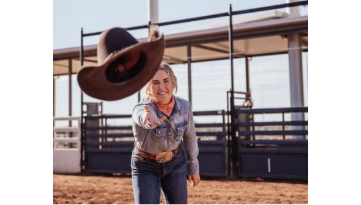 Ally Finlay in the famous red dirt arena in Mount Isa